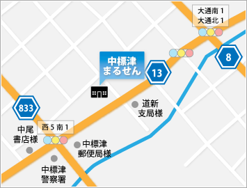 日専連中標津へのアクセスマップ